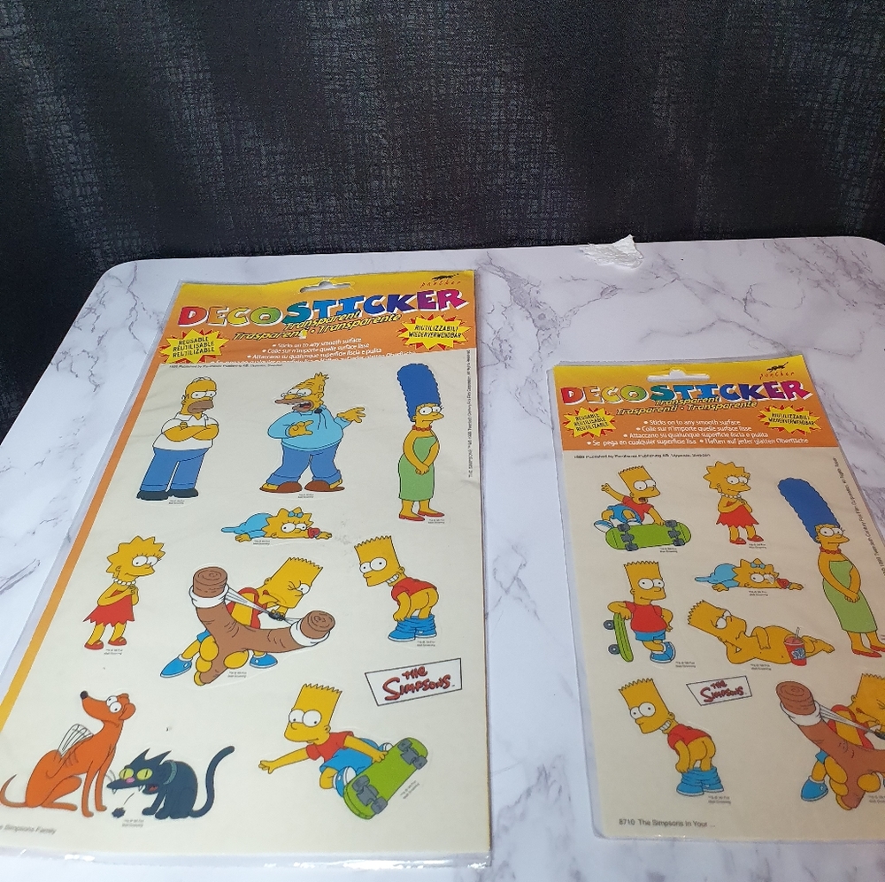 Vintage 1999 the simpsons stickers